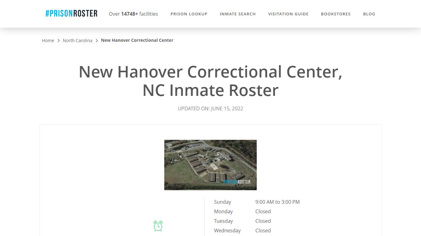 New Hanover Correctional Center, NC Inmate Roster